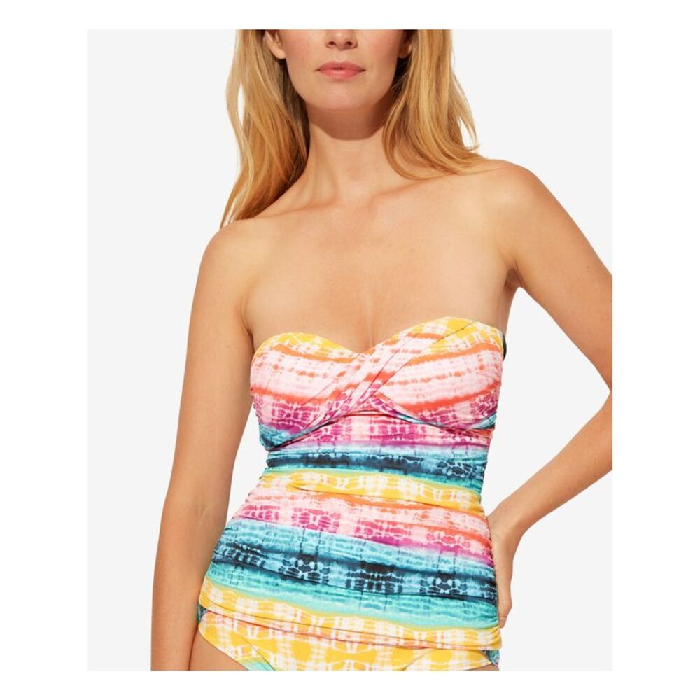 BLEU Women's Blue Twist Front Rod Beattie Bandeau Tankini Swimsuit Top 8